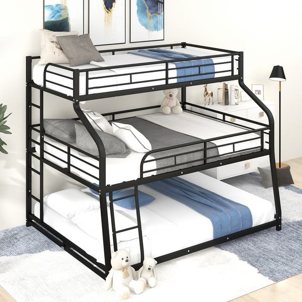 bunk bed with long and short ladder and full-length guardrails (box 2 of 2 only) 