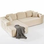 Realbear 108" Cloud Sectional Couch Sofa with L-Shape Chaise, Modular Sectional Couch with Deep Seat for Living Room Bedroom, No Assembly Required (INCOMPLETE ONLY 1 PIECE) 
