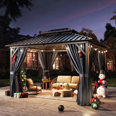 aluminum permanent patio gazebo with double roof by jolydale (incomplete only box #2 of 2) 
