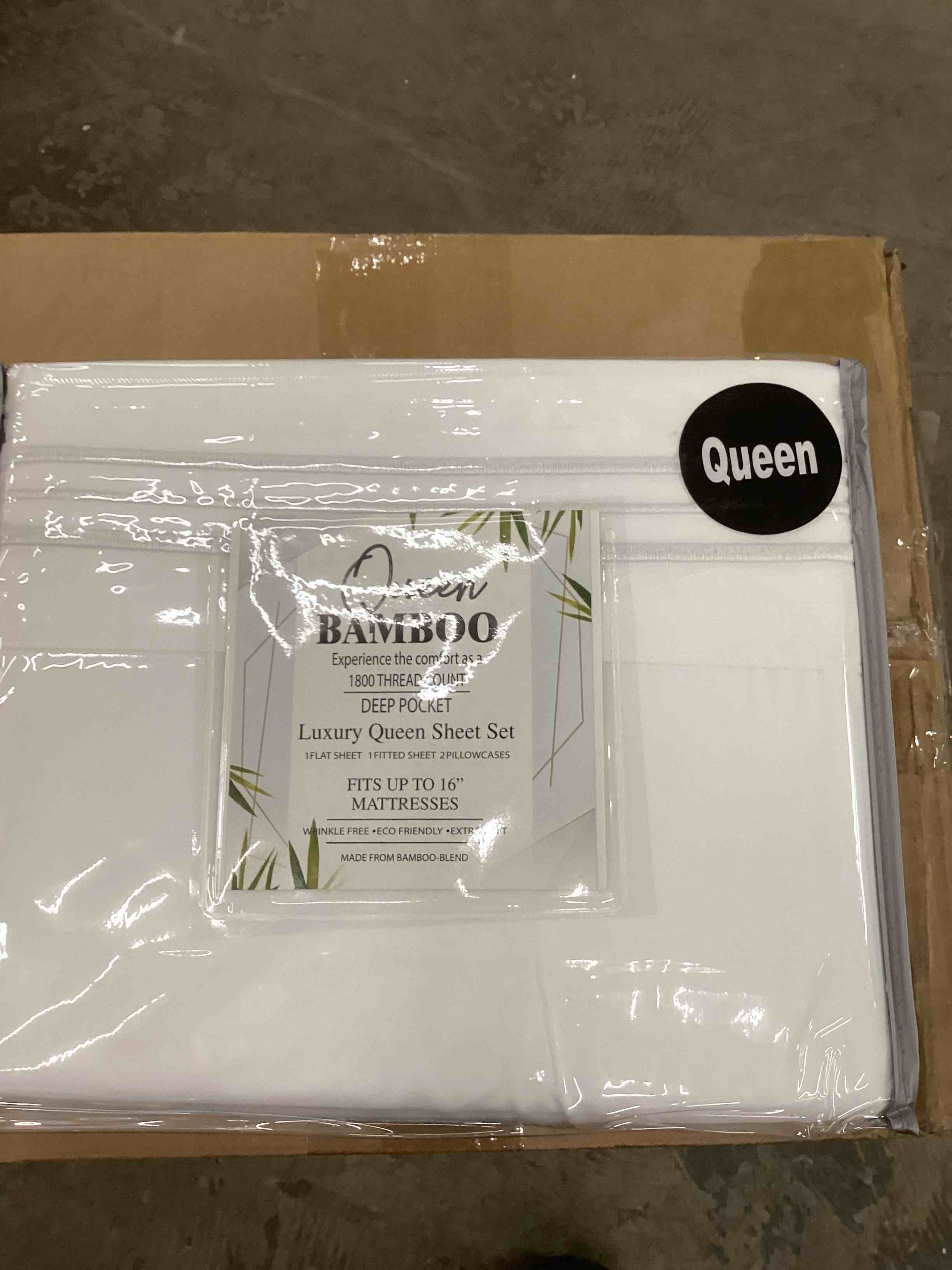 Condition photo showing New/Like New for queen bamboo luxury queen sheet set 