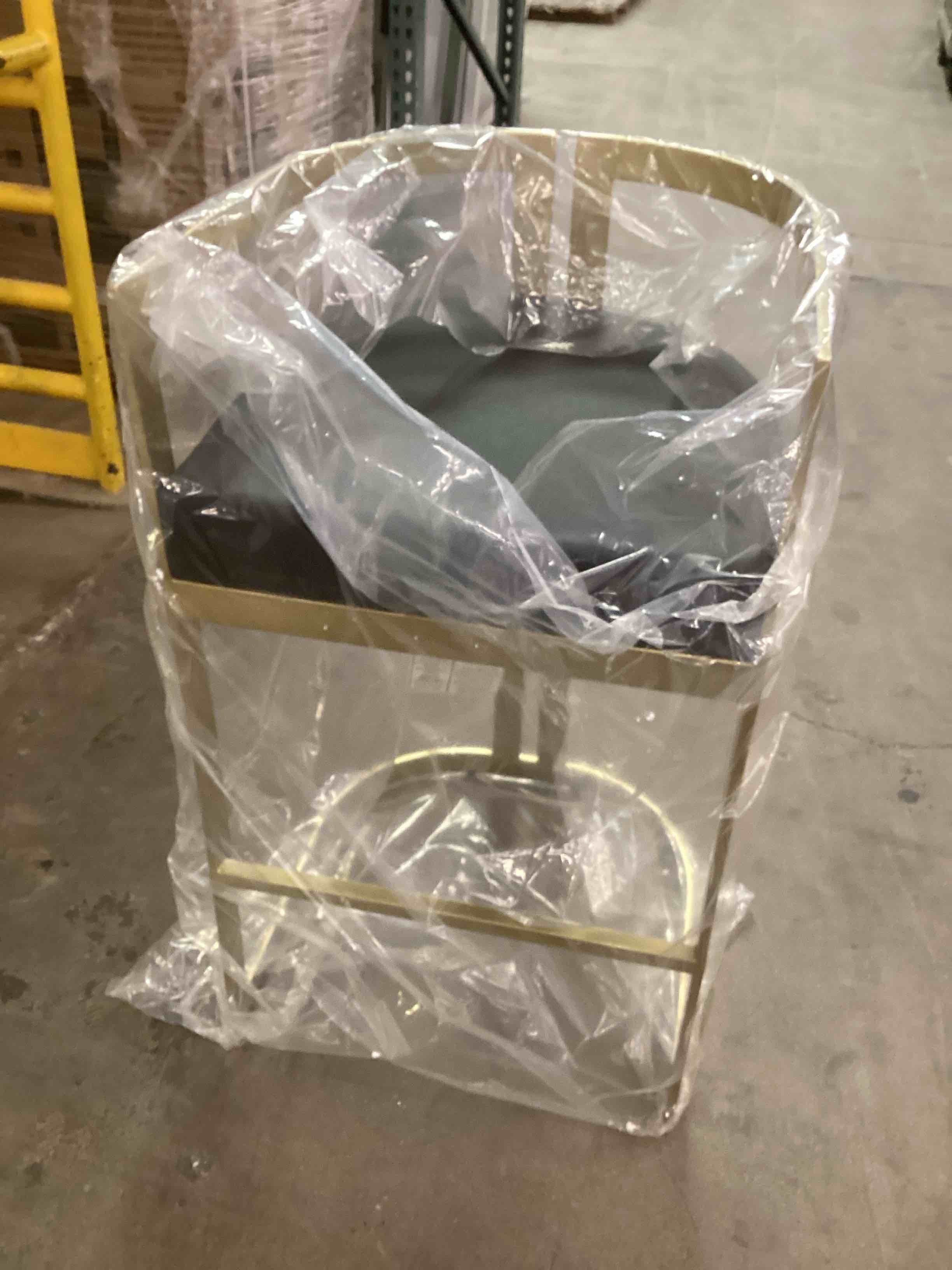 Condition photo showing New/Like New for butler bravo gold&black faux leather counter stool