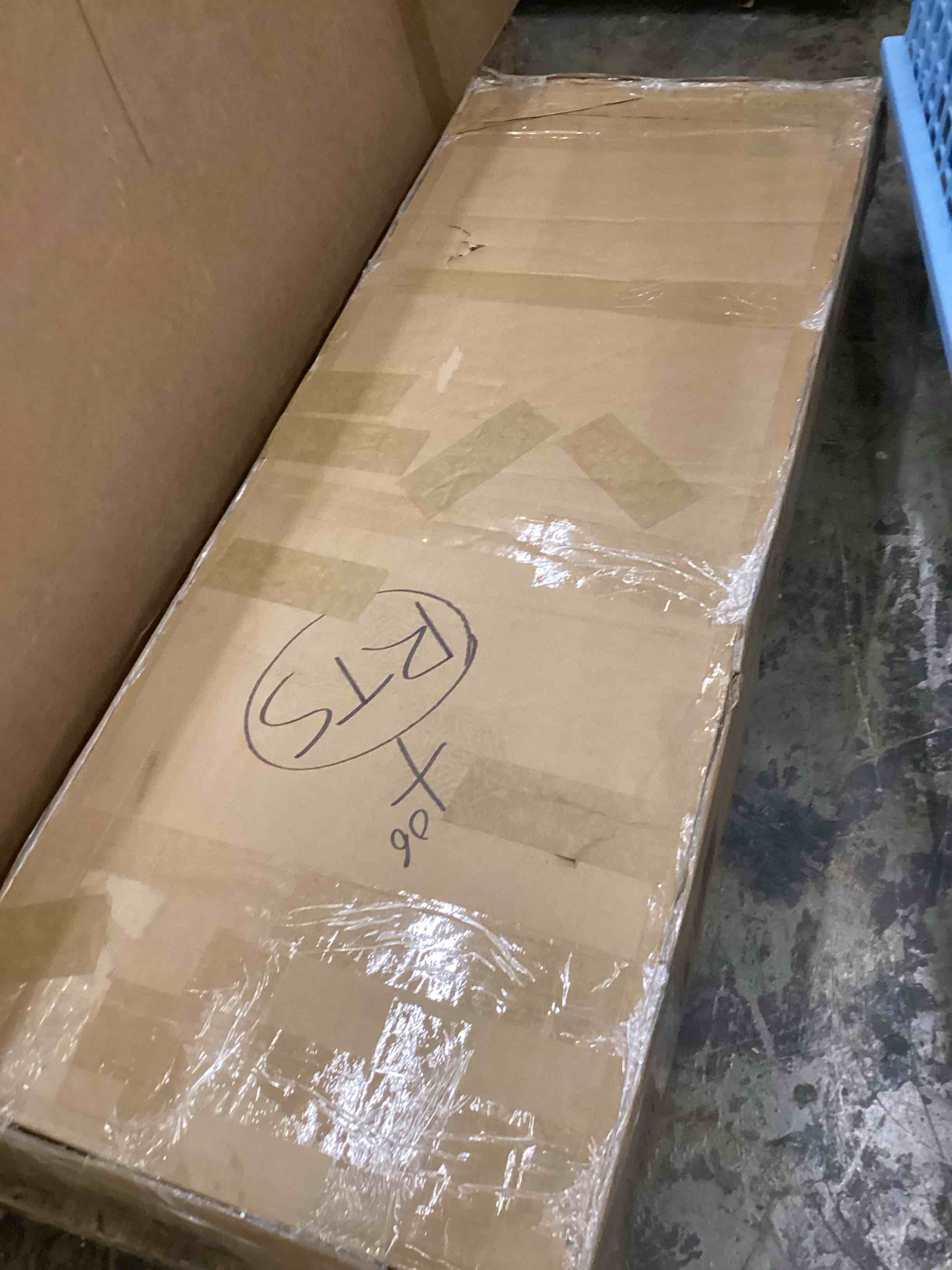 Condition photo showing New/Like New for high headboard upholstered bed, queen size bed frame, 12-slat support, easy to assemble, beige, chenille cloth, no box spring needed