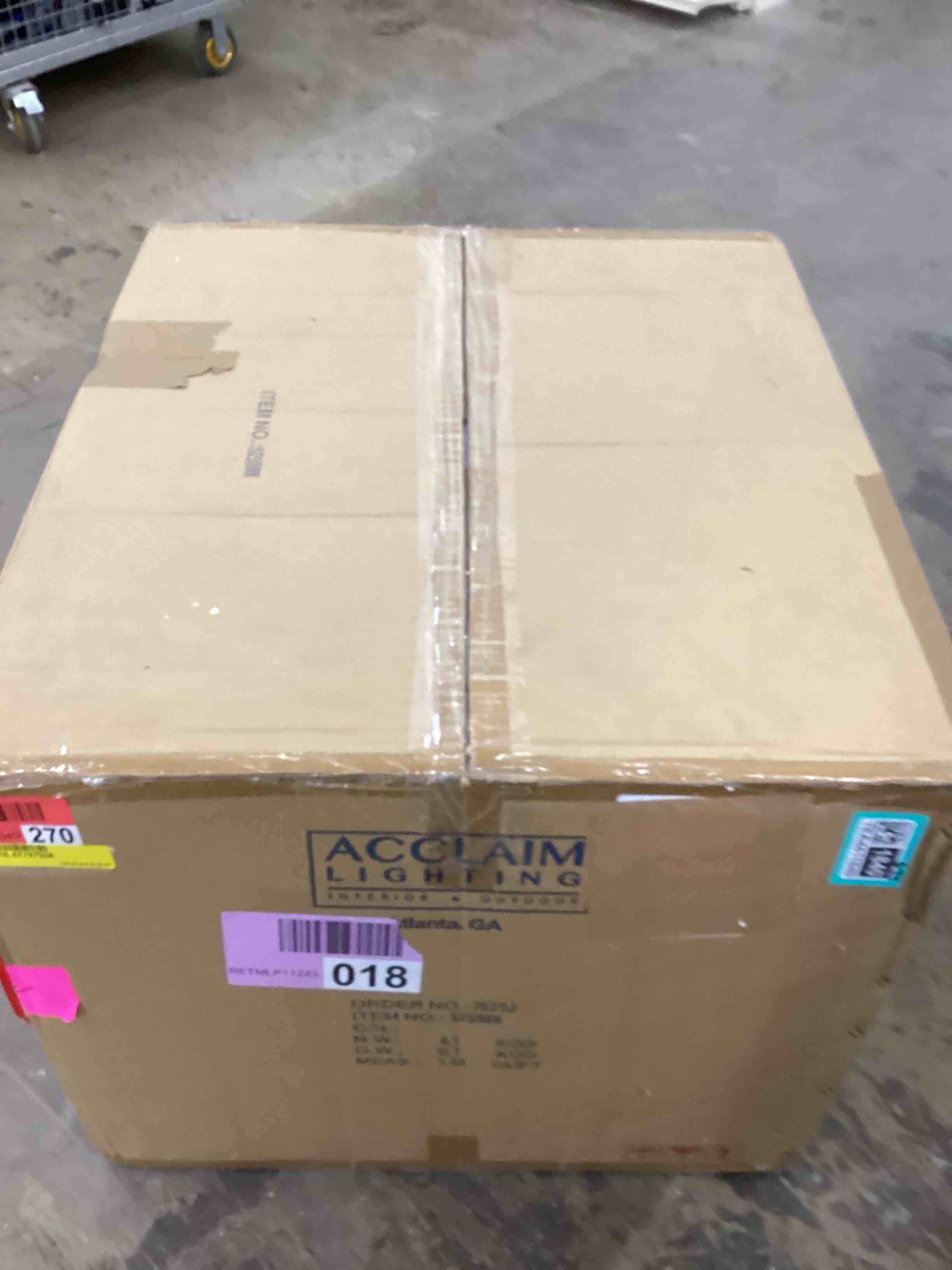 Condition photo showing New/Like New for acclaim 5259bk richmond collection 3-head surface mount outdoor combination post light, matte black