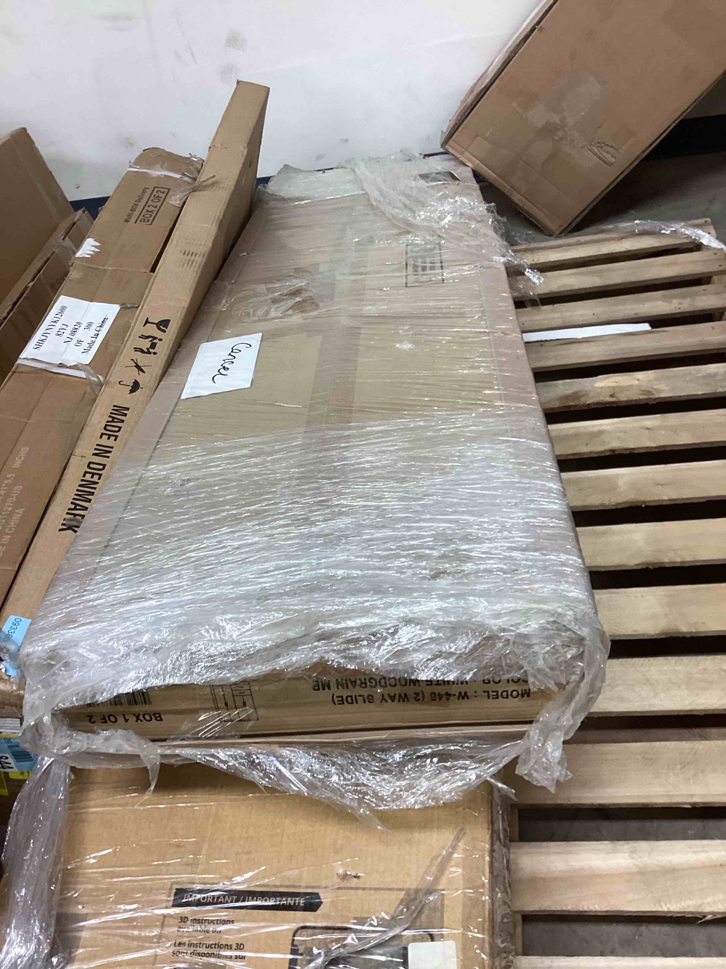 Condition photo showing Good Condition for better home products luna modern wood 4 doors 2 drawers armoire in white (incomplete only box #1 of 2)