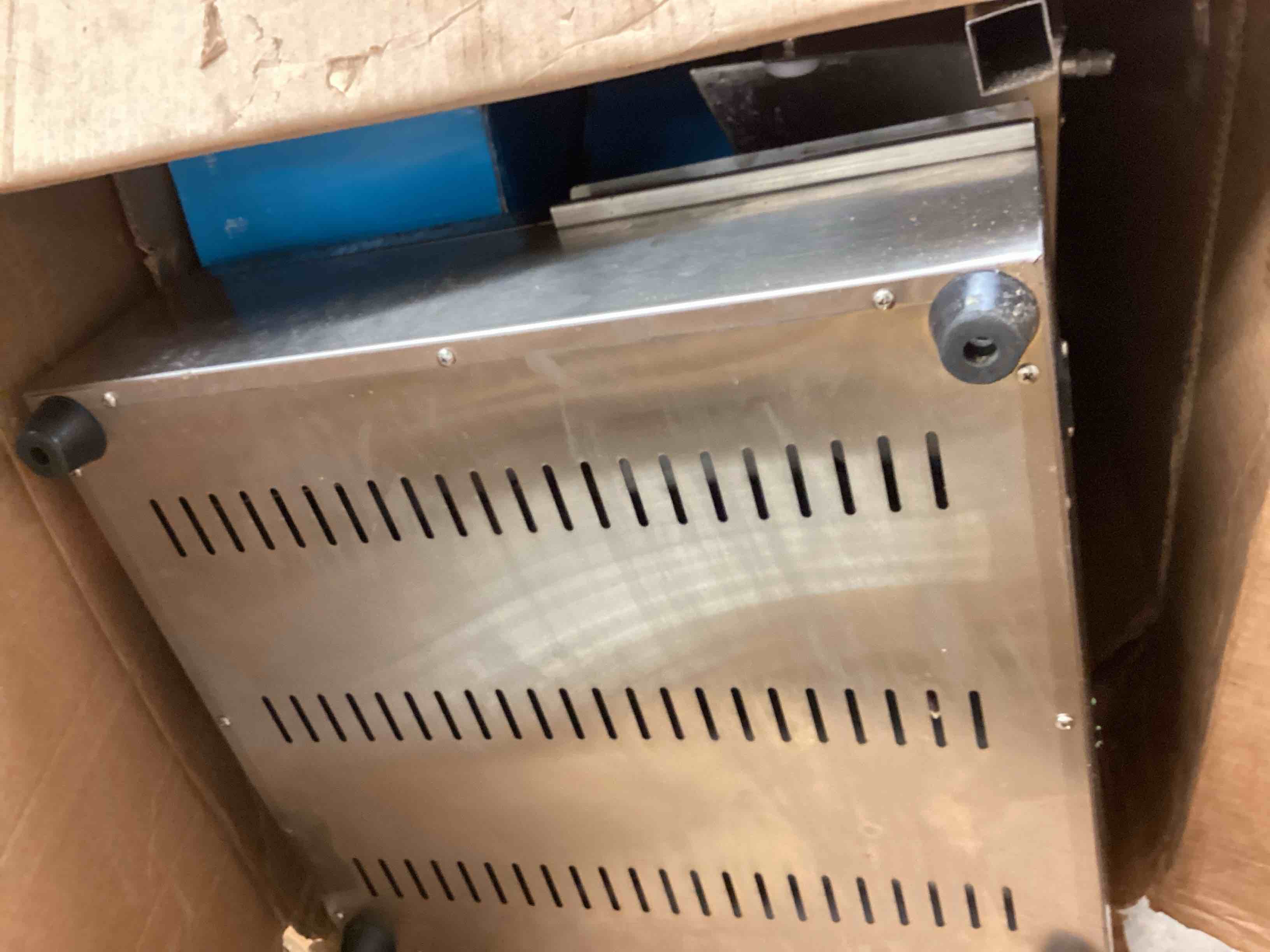 Condition photo showing As Is for commercial equipment gas type bbq grill chicken shawarma machine stainless steel shawarma grill machine