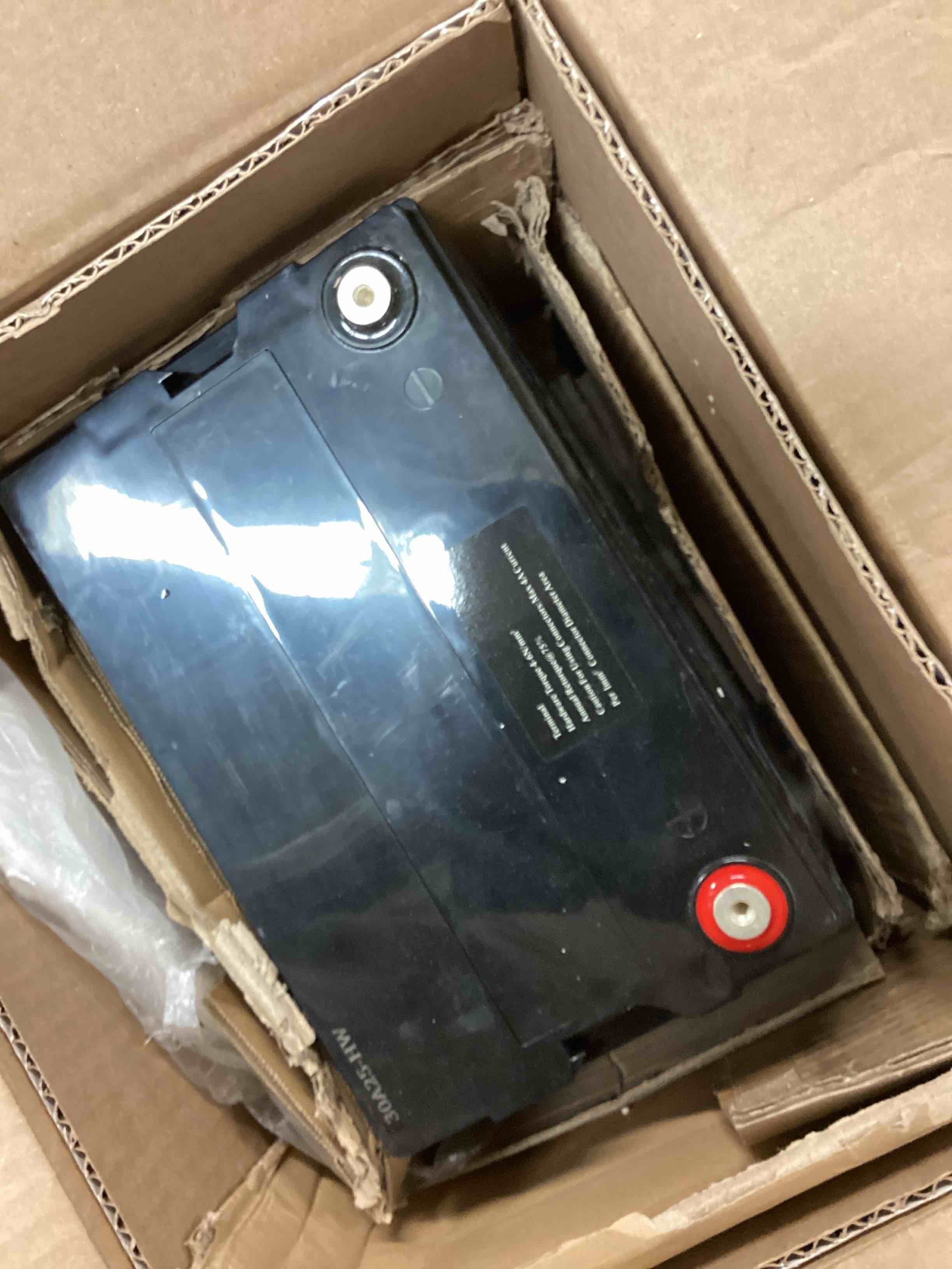 Condition photo showing As Is for mighty max battery ml75-12 gel -12 volt 75 ah, gel type, internal thread (int) terminal, rechargeable sla agm battery