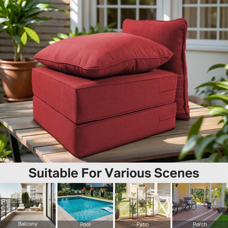 deb outdoor 6" thick cushion set - back cushions and seat cushions