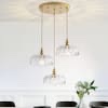 Jasslynn 3-Light Clear Modern Pendant Light with Floral Glass Shades for Bedroom, Living Room and Kitchen