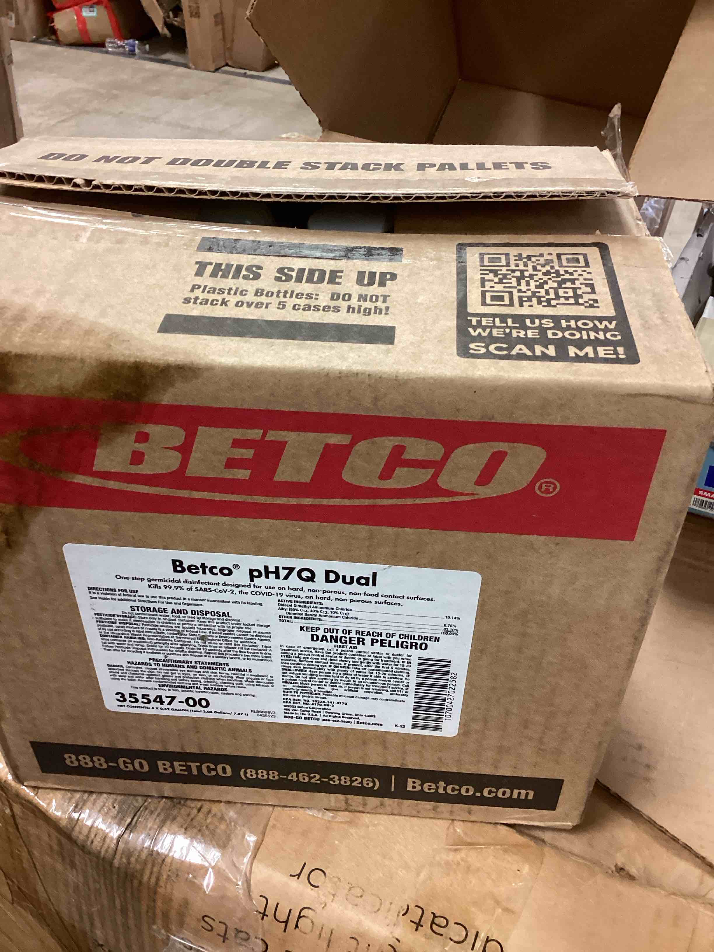 Condition photo showing Good Condition for betco disinfectant neutral ph epa-reg conc fastdraw 2 liter yw 35547 4-pack