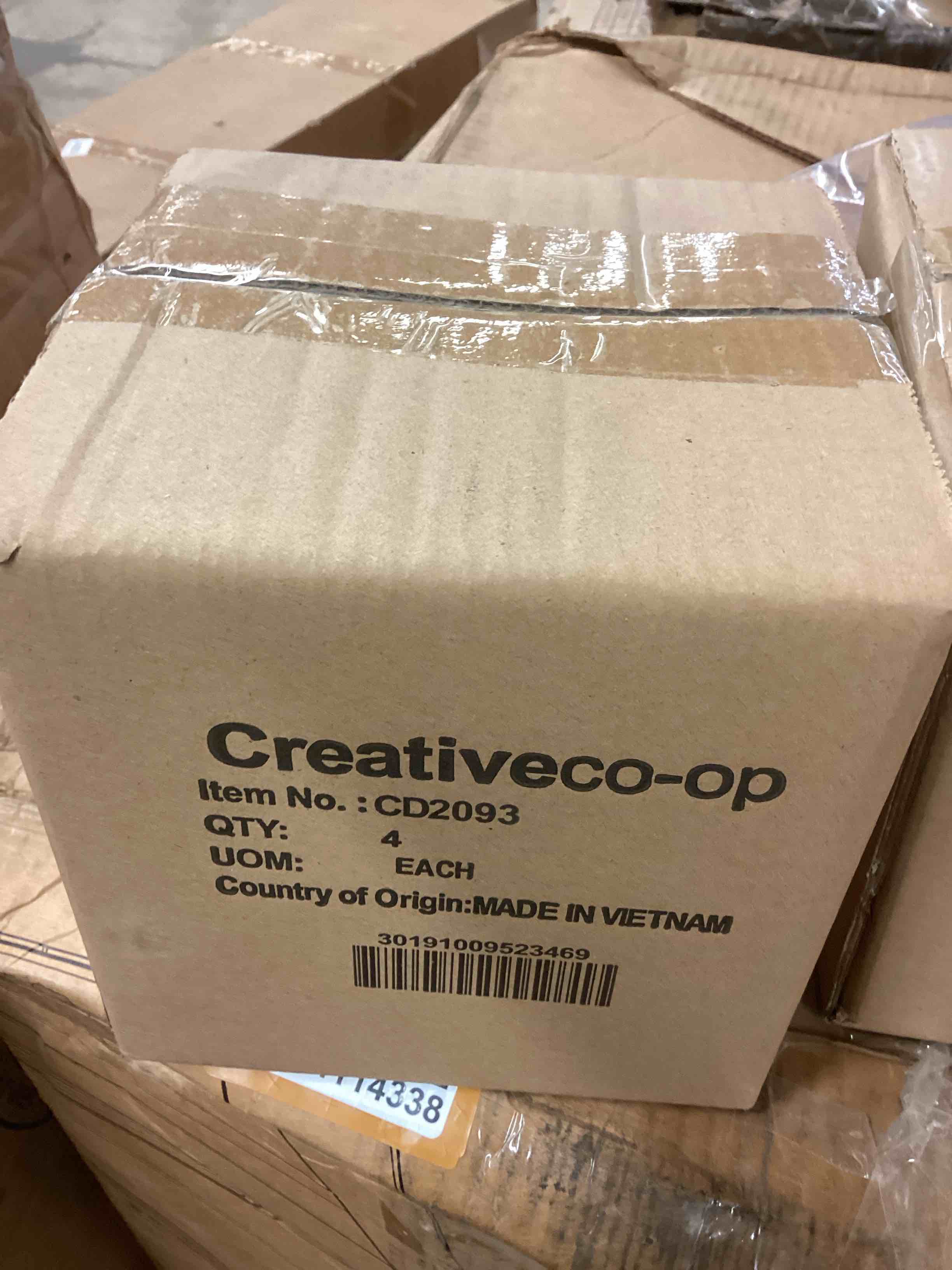 Condition photo showing New/Like New for creative co-op unscented totem pillar, cabernet candles, 3" l x 3" w x 6" h, purple, 4-pack