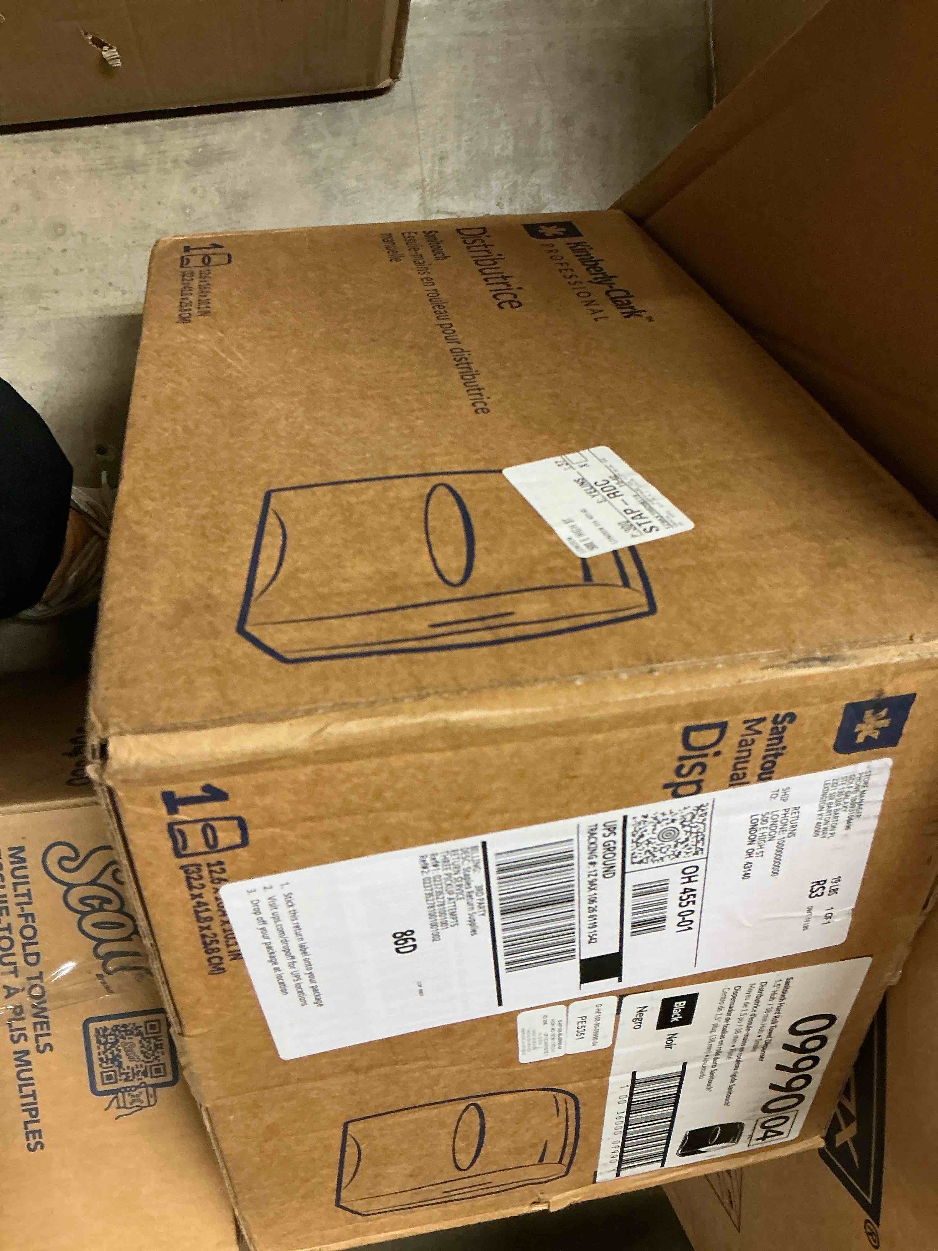 Condition photo showing New/Like New for kimberly-clark professional* sanitouch hard roll towel disp  12.63 x 10.2 x 16.13  smoke -kcc09990