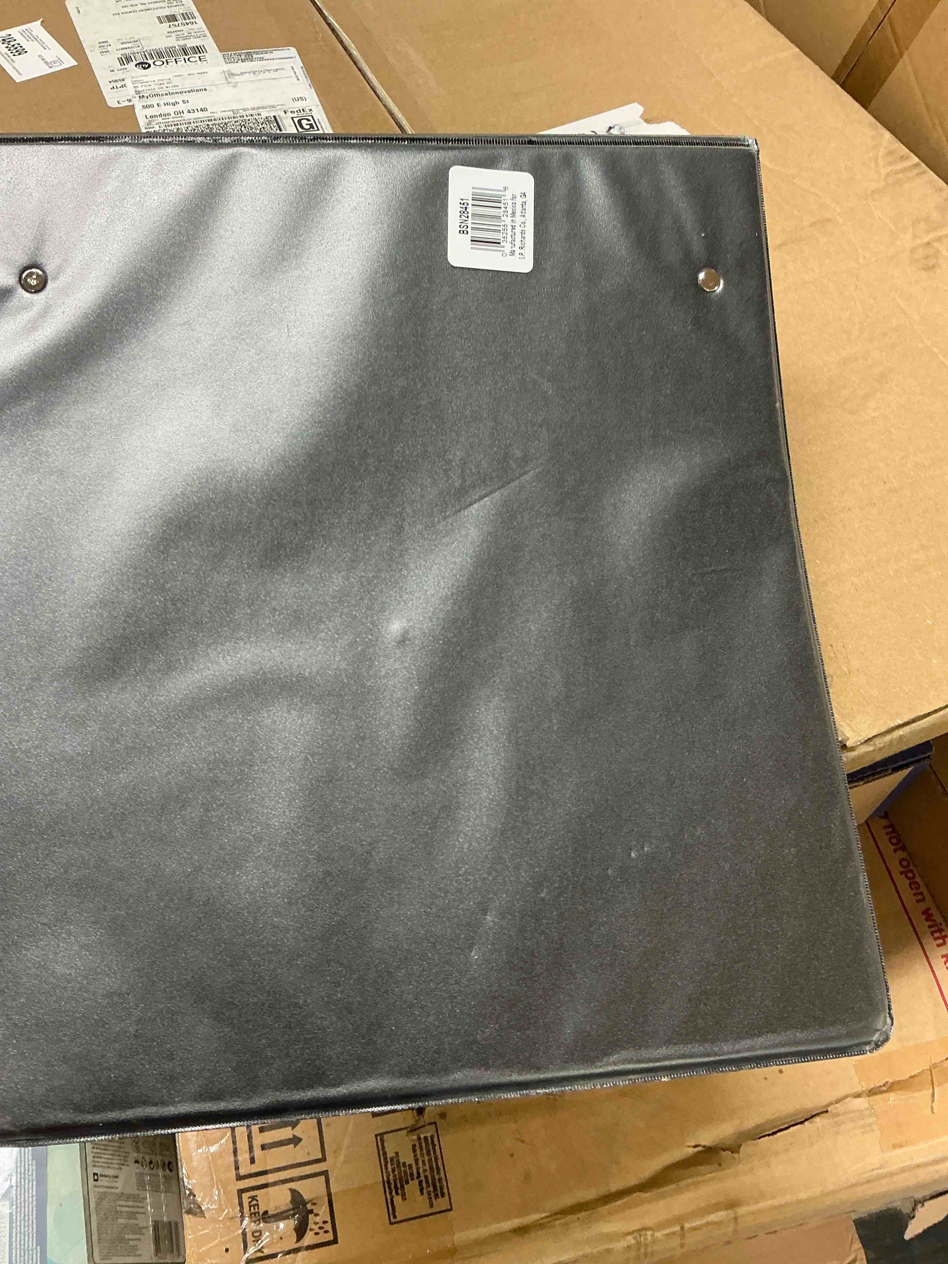 Condition photo showing As Is for business source d-ring view binder 5 capacity 11x8-1/2 black 28451