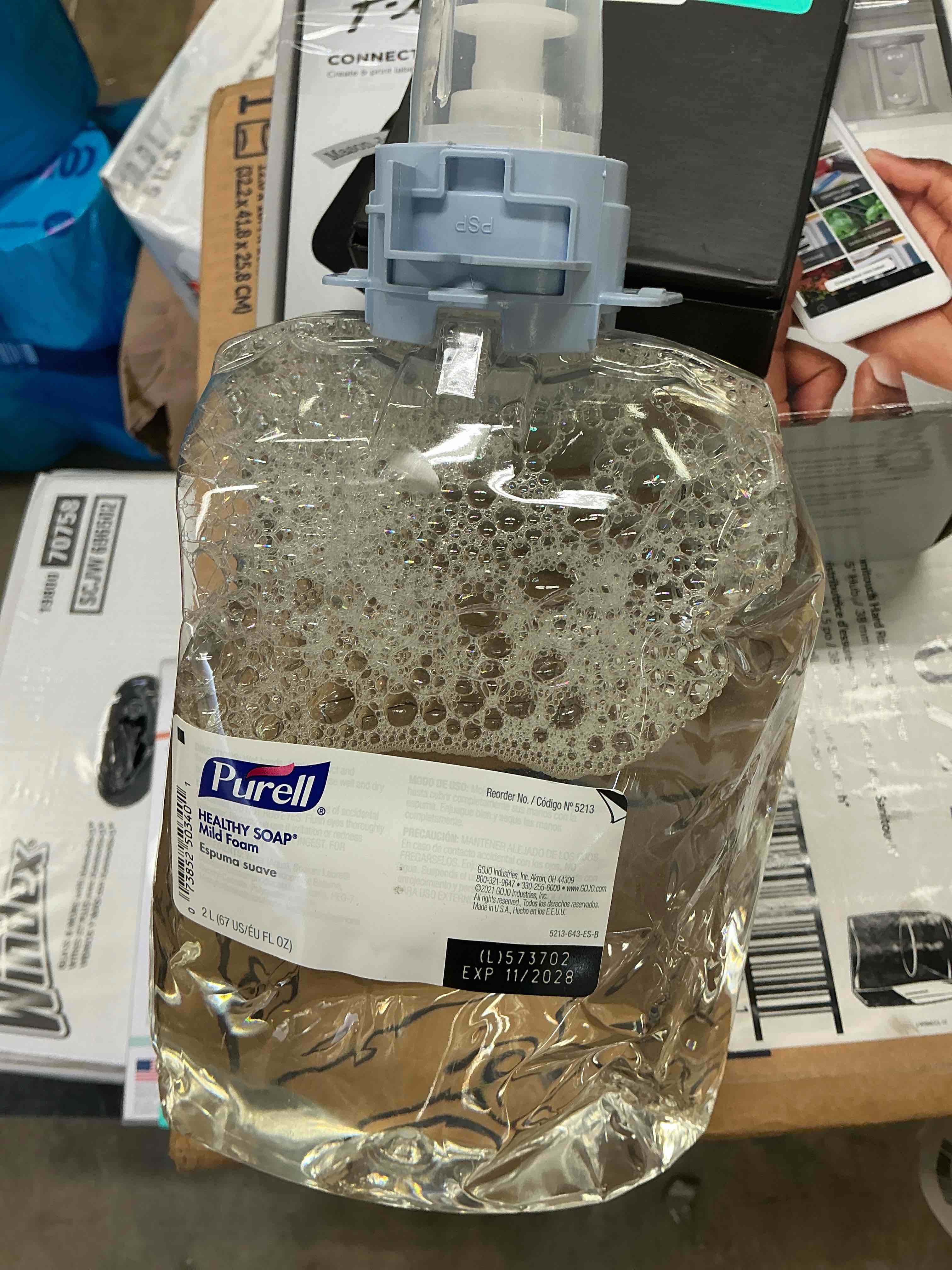 Condition photo showing Good Condition for purell healthy soap mild foam, fragrance free, 2000 ml foam hand soap refill for purell fmx-20 manual soap dispenser (pack of 2) – 5213-02 - manufactured by gojo, inc.