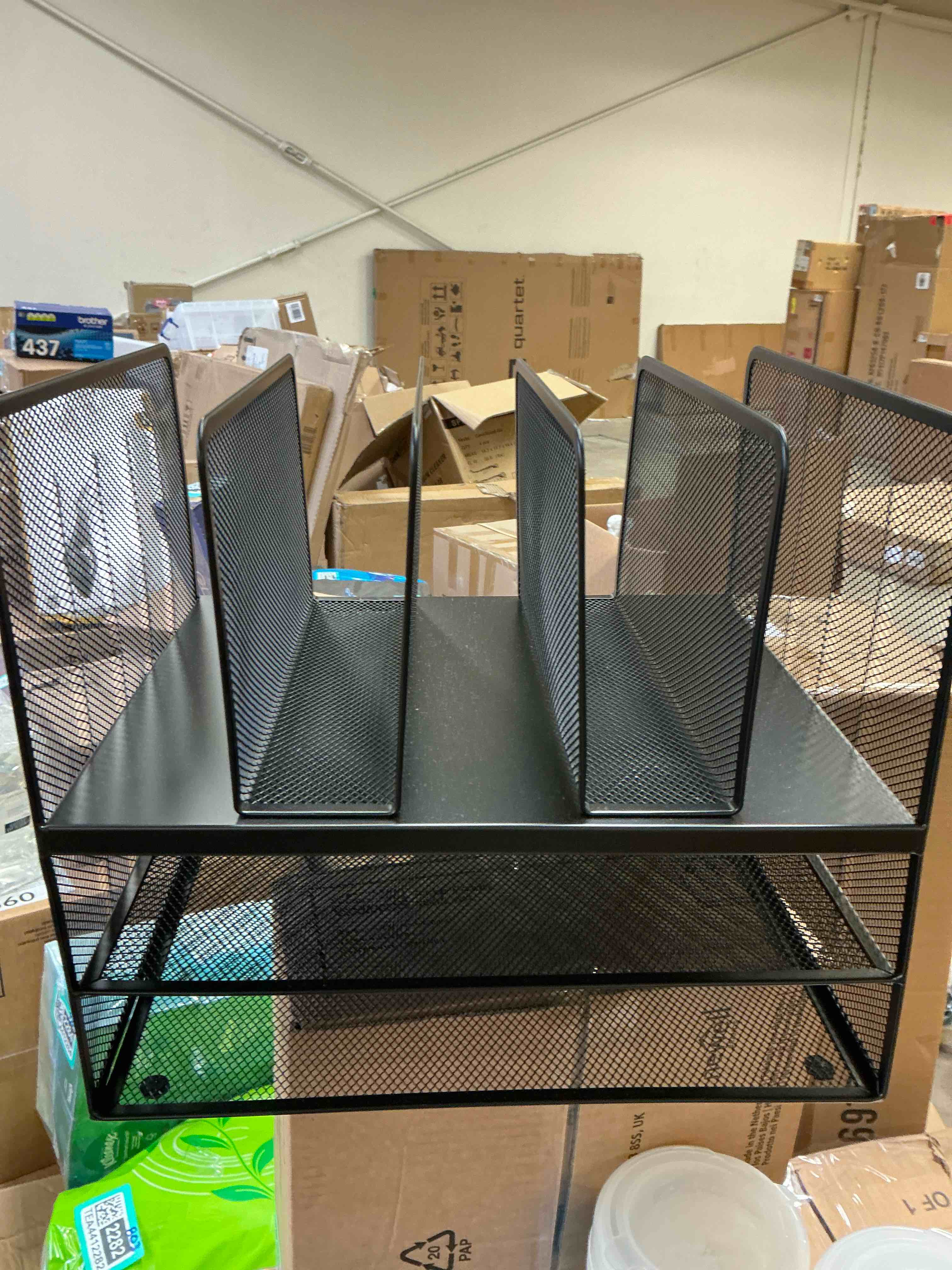 Condition photo showing Good Condition for compartment metal mesh file organizer, matte black