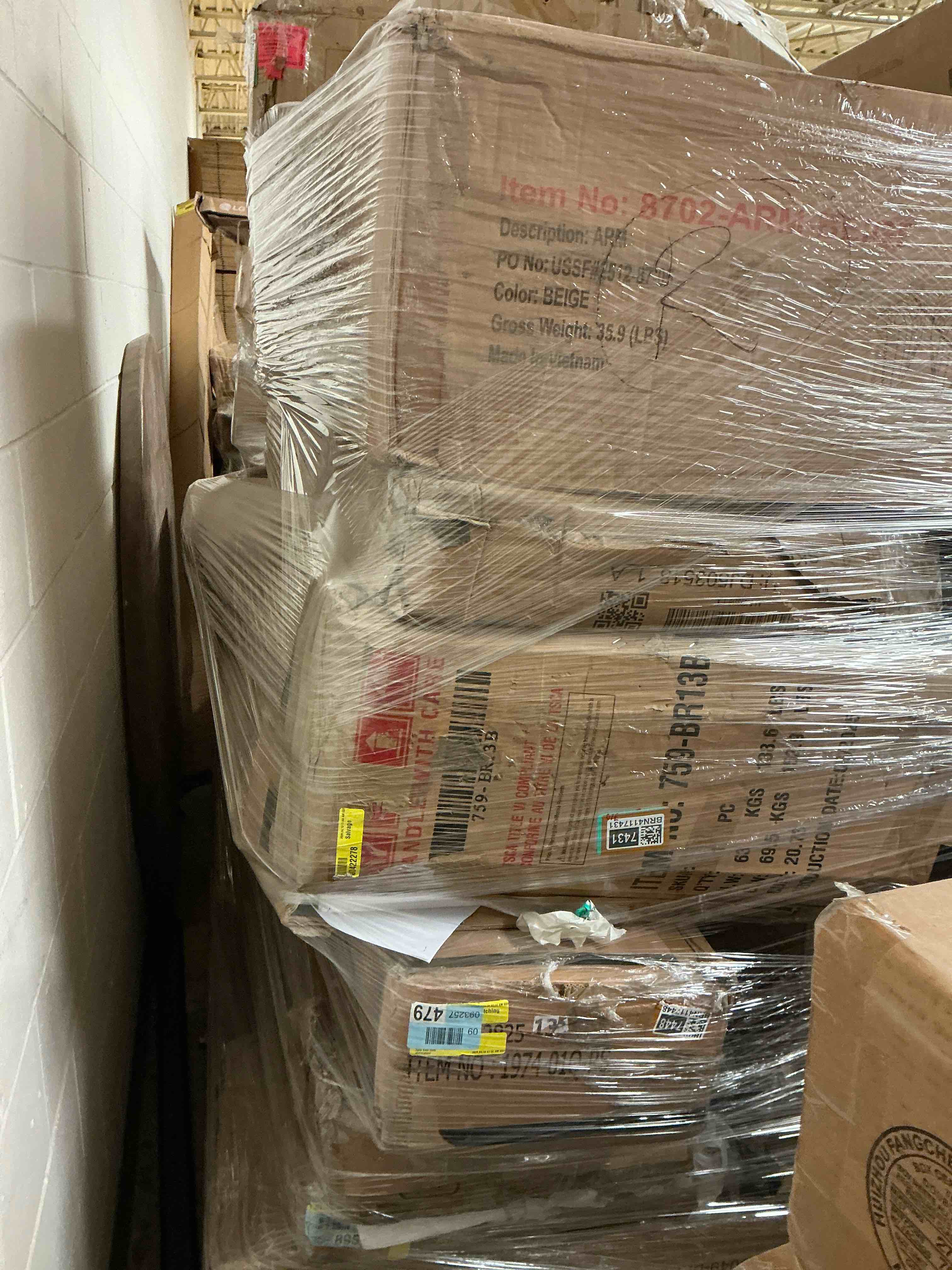 PALLET LOT OF ASSORTED INCOMPLETE FURNITURE