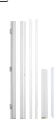 36 in. x 80 in. Fiberglass Entry Door, 4-9/16 in. New Packaging Vinyl Frame,9 Lite Low-E Glass, Primed Front Door, White