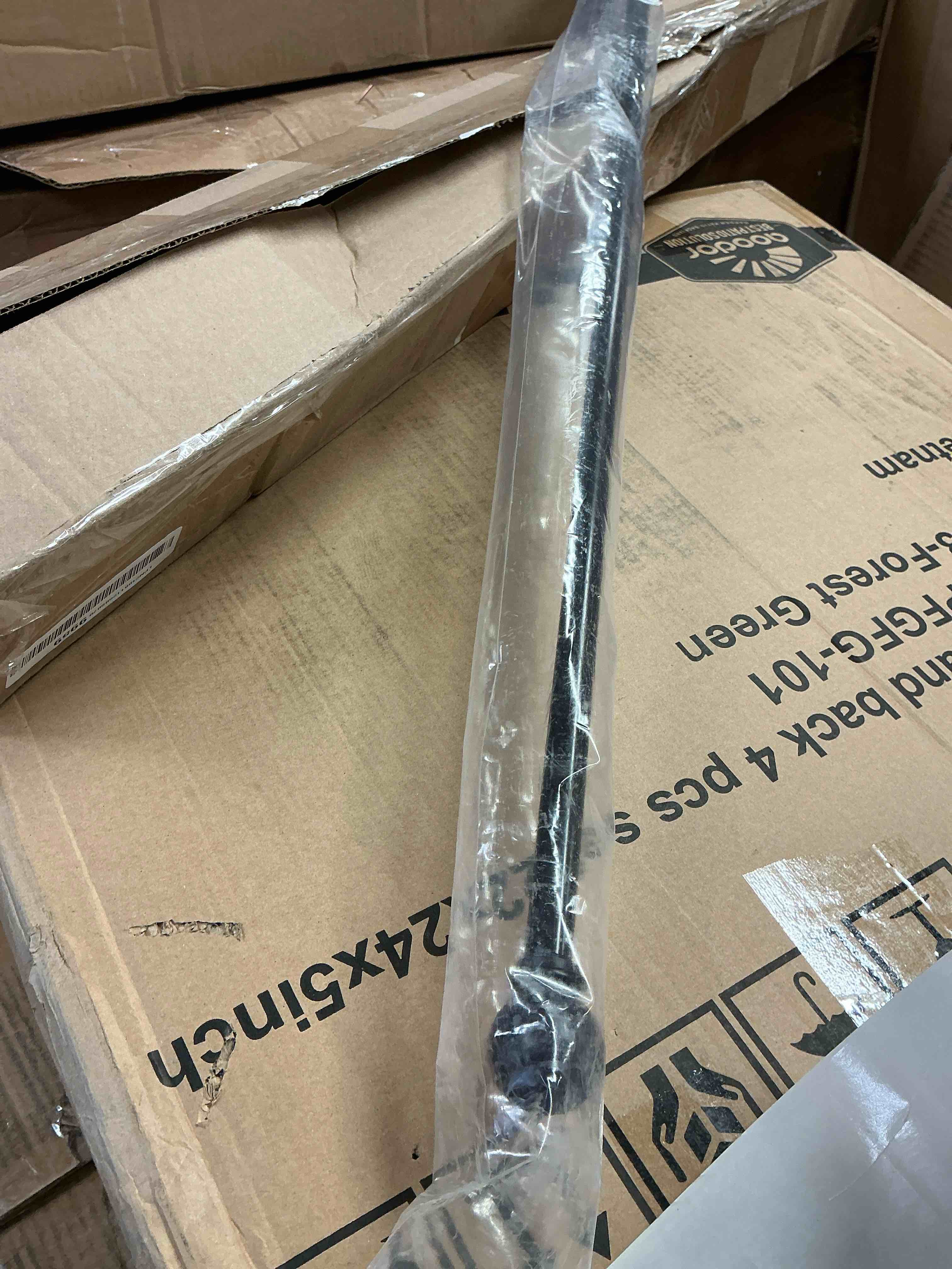 Condition photo showing Good Condition for kenney chelsea ball end window curtain rod, adjustable 48 to 86 inch extendable rod set, weathered brown