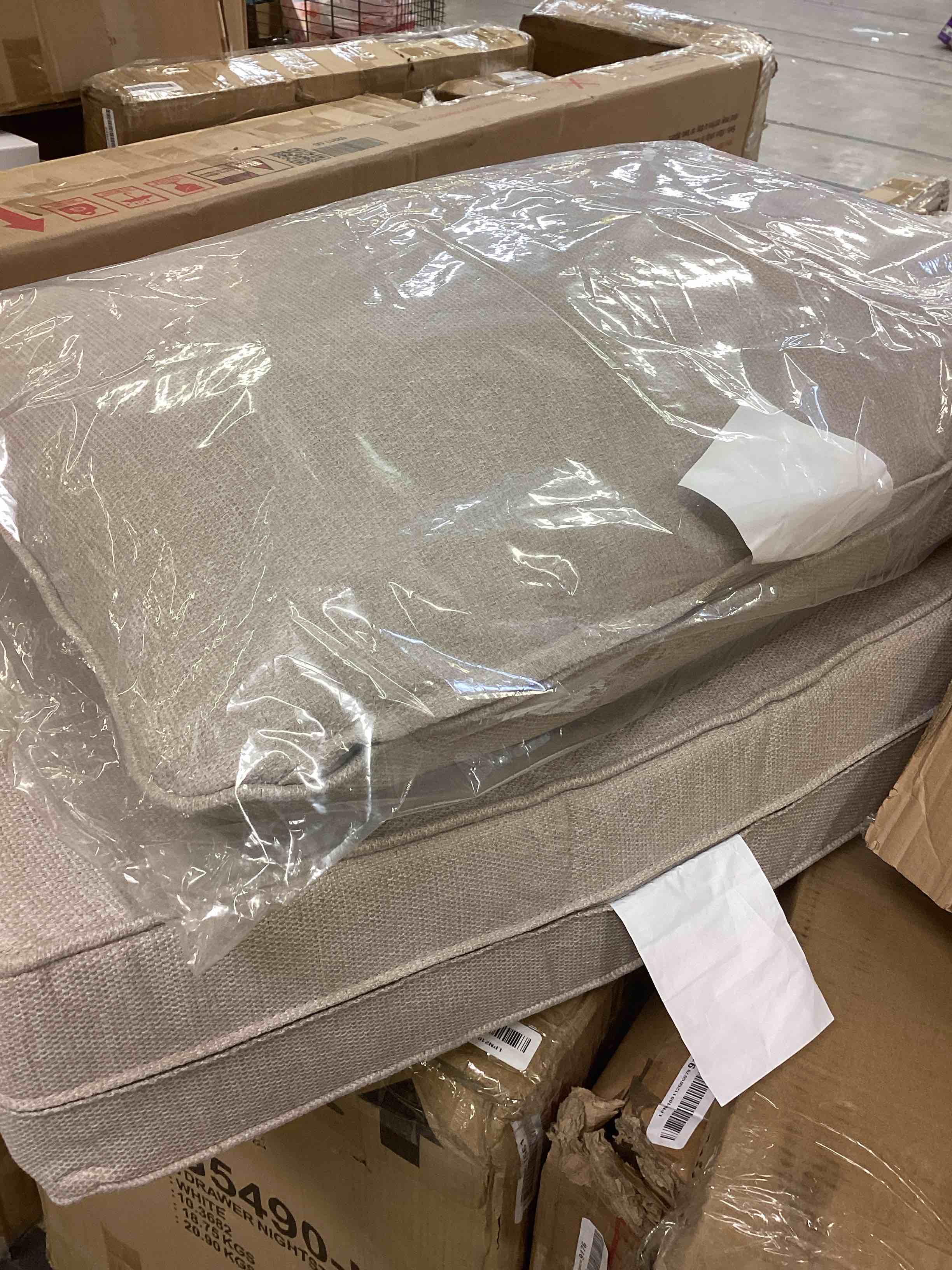 Condition photo showing New/Like New for outdoor deep seat cushion,, beige