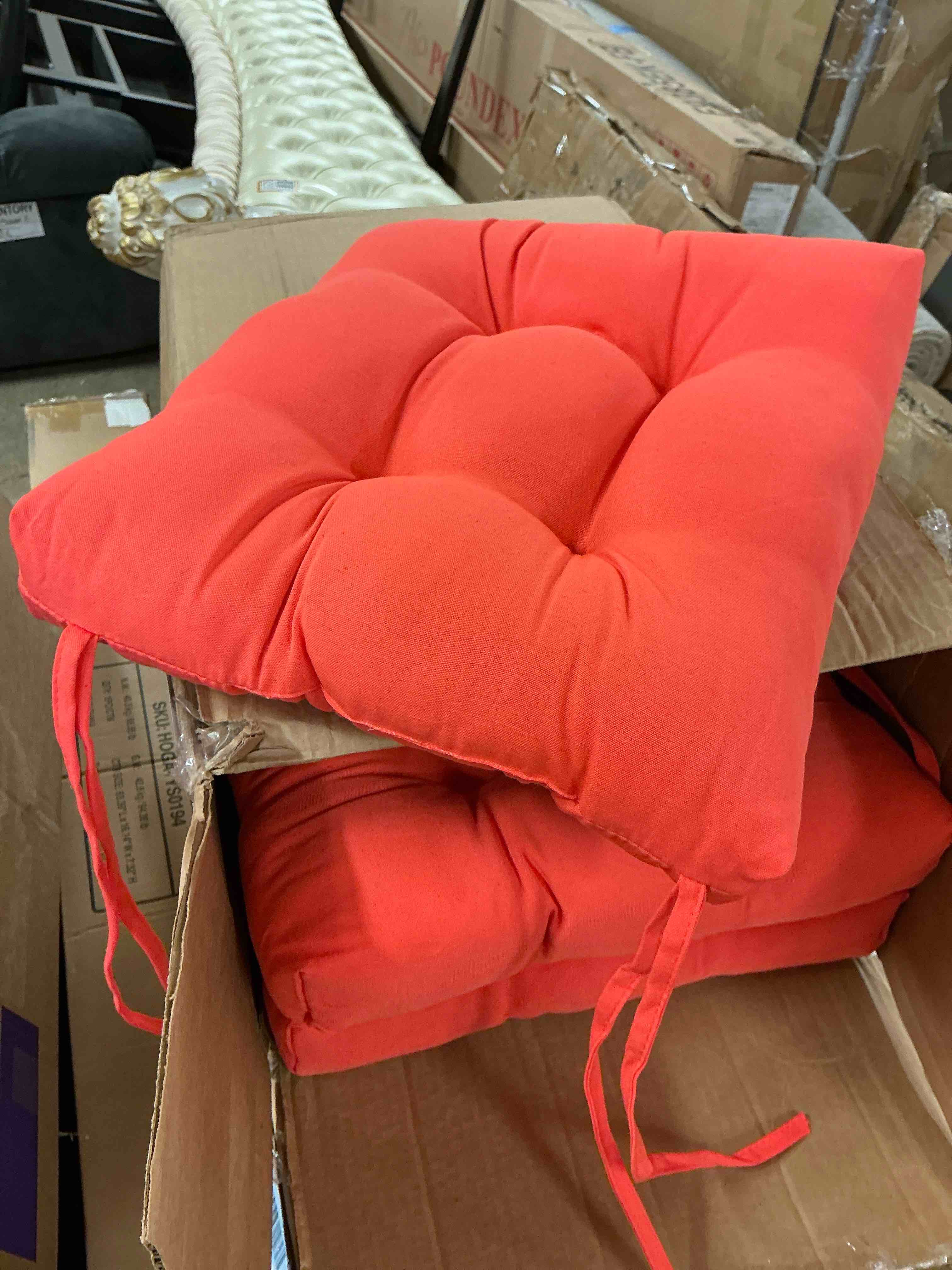 Condition photo showing Good Condition for -shaped indoor microsuede chair cushions (set of  6) (similar color)