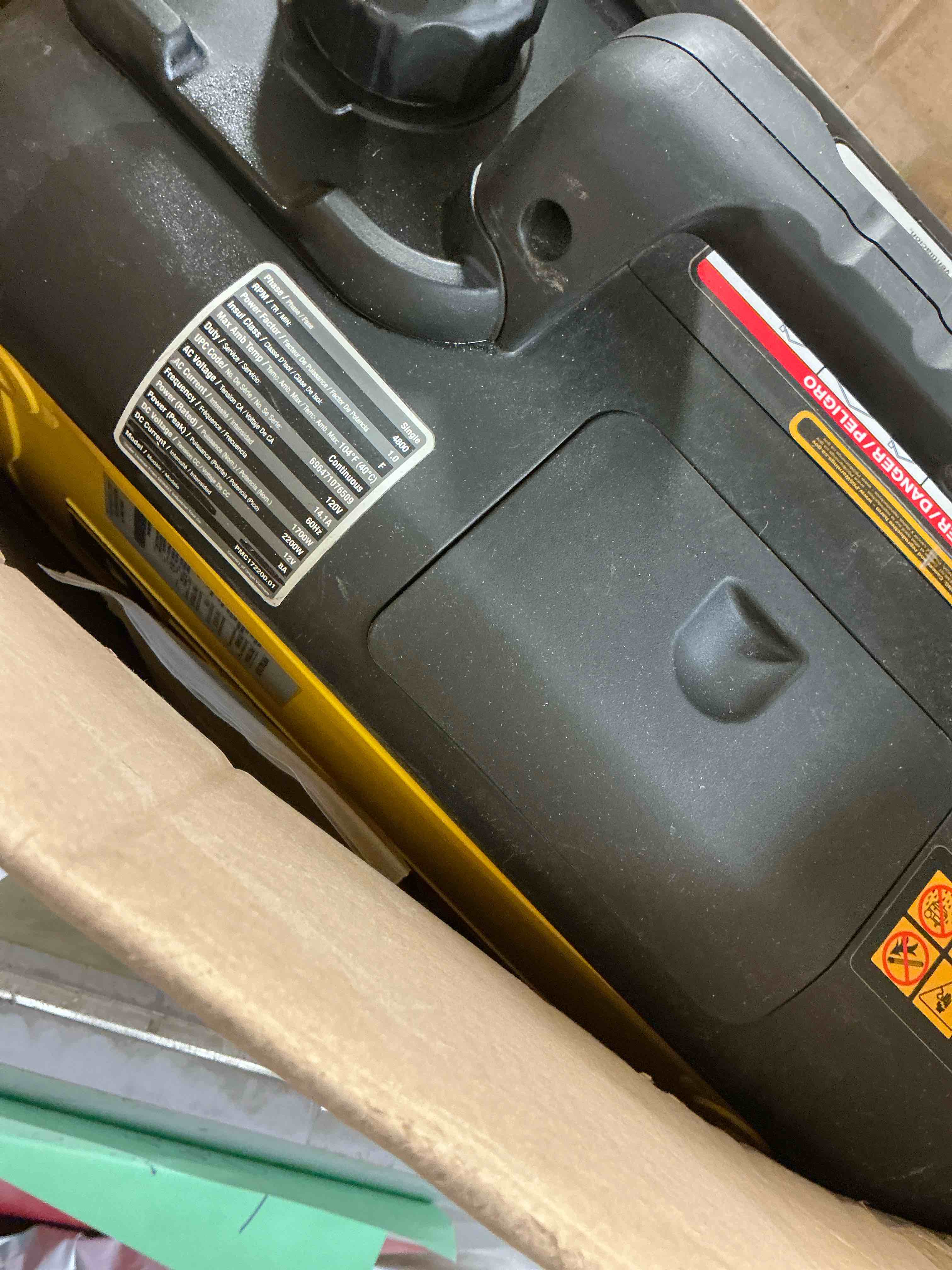 Condition photo showing As Is for 2500 / 2200-watt gas powered inverter generator with co protect and ultra quiet operations - 2500i
