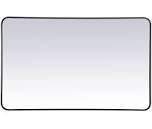 briivue 48x36 inch black bathroom mirror for wall, thick metal framed rectangle mirrors for over sink, bedroom, living room, entryway, anti-rust, hd tempered glass