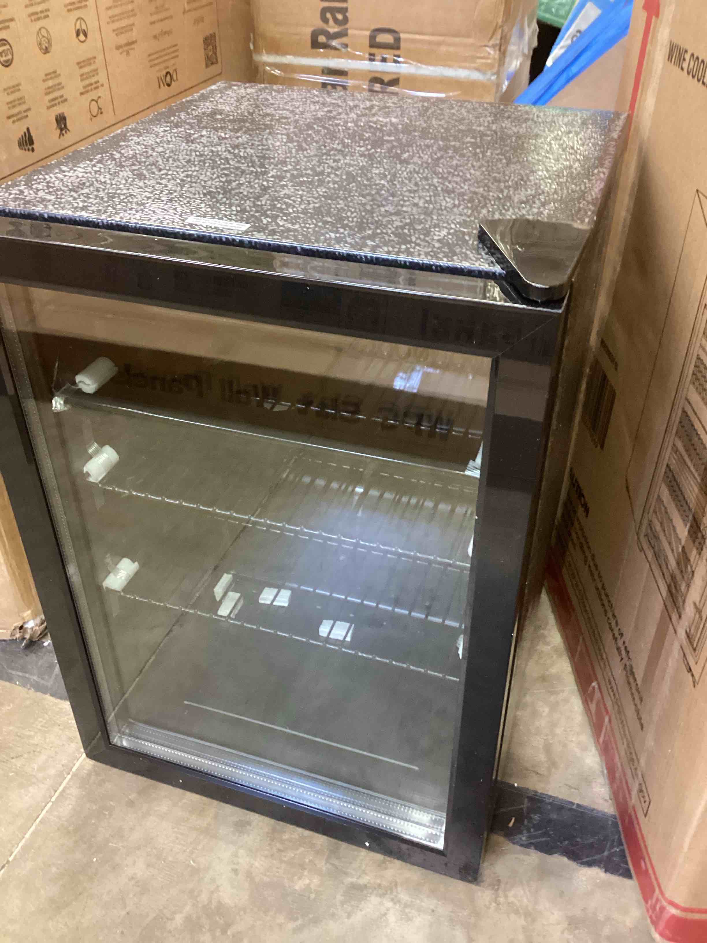 Condition photo showing New/Like New for antarctic star beverage refrigerator cooler-95 can mini fridge glass door for soda beer wine stainless steel glass door small drink dispenser digital display for home, office bar,2.4cu.ft