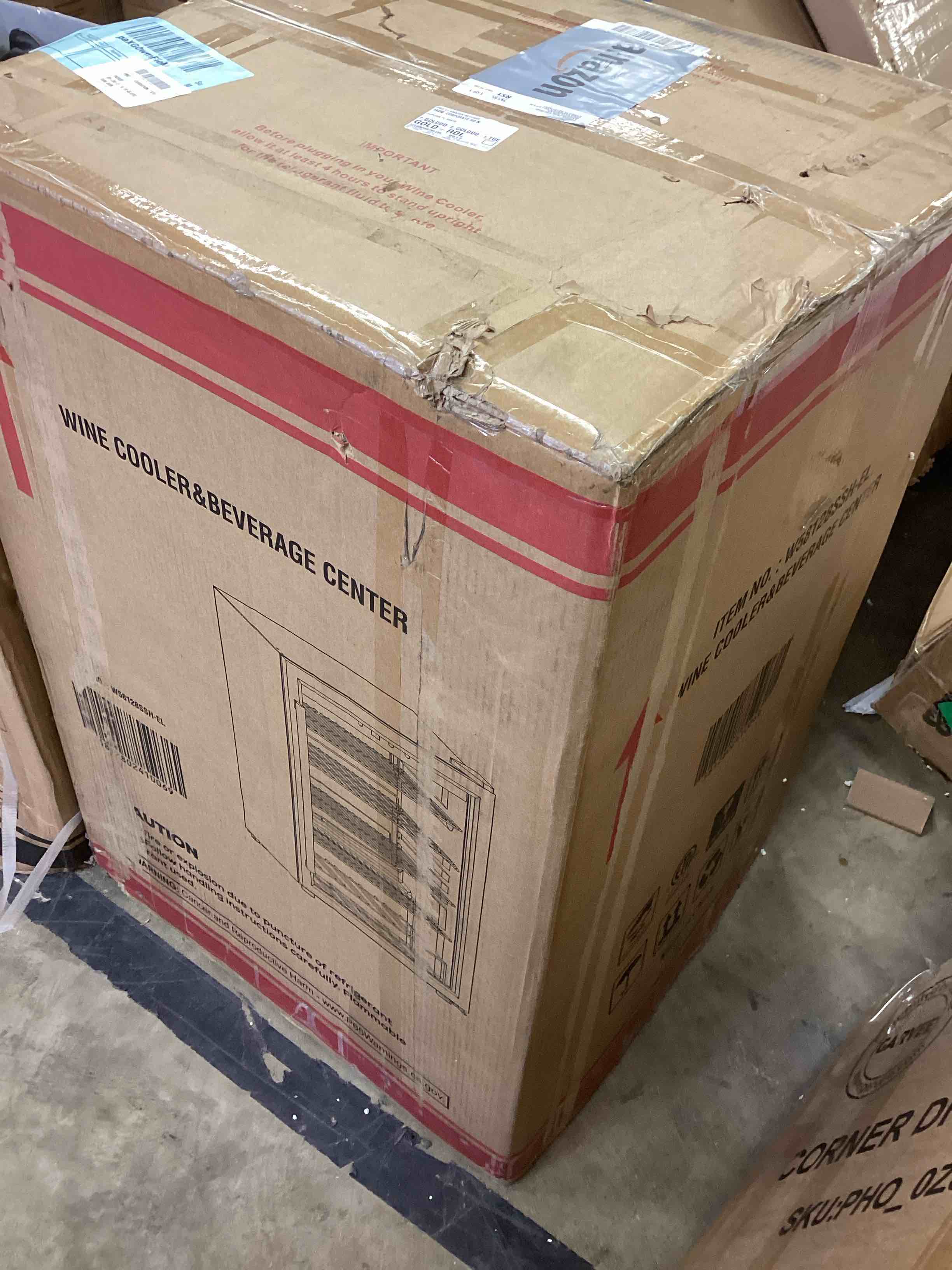 Condition photo showing New/Like New for beverage refrigerator cooler 4.4 cu.ft,145 can mini fridge with glass door w58128ssh