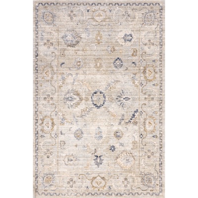 nuloom arleth indoor/outdoor machine washable cream area rug 2” x 8”