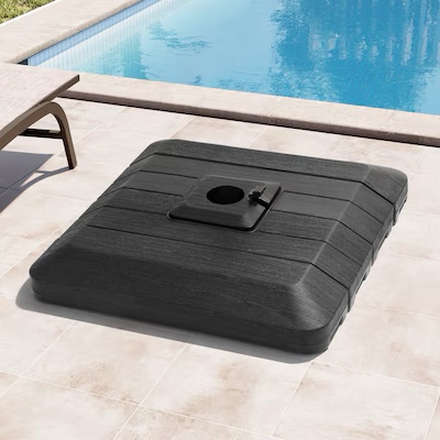Crestlive Products 115-lb 350 lbs Sand/Water Filled Black HDPE Plastic Patio Umbrella Base