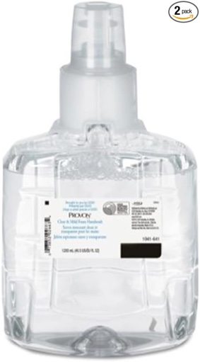 Provon Clear & Mild Foam Handwash Refill for LTX-12 Dispenser, 1200 mL, Pack of 2