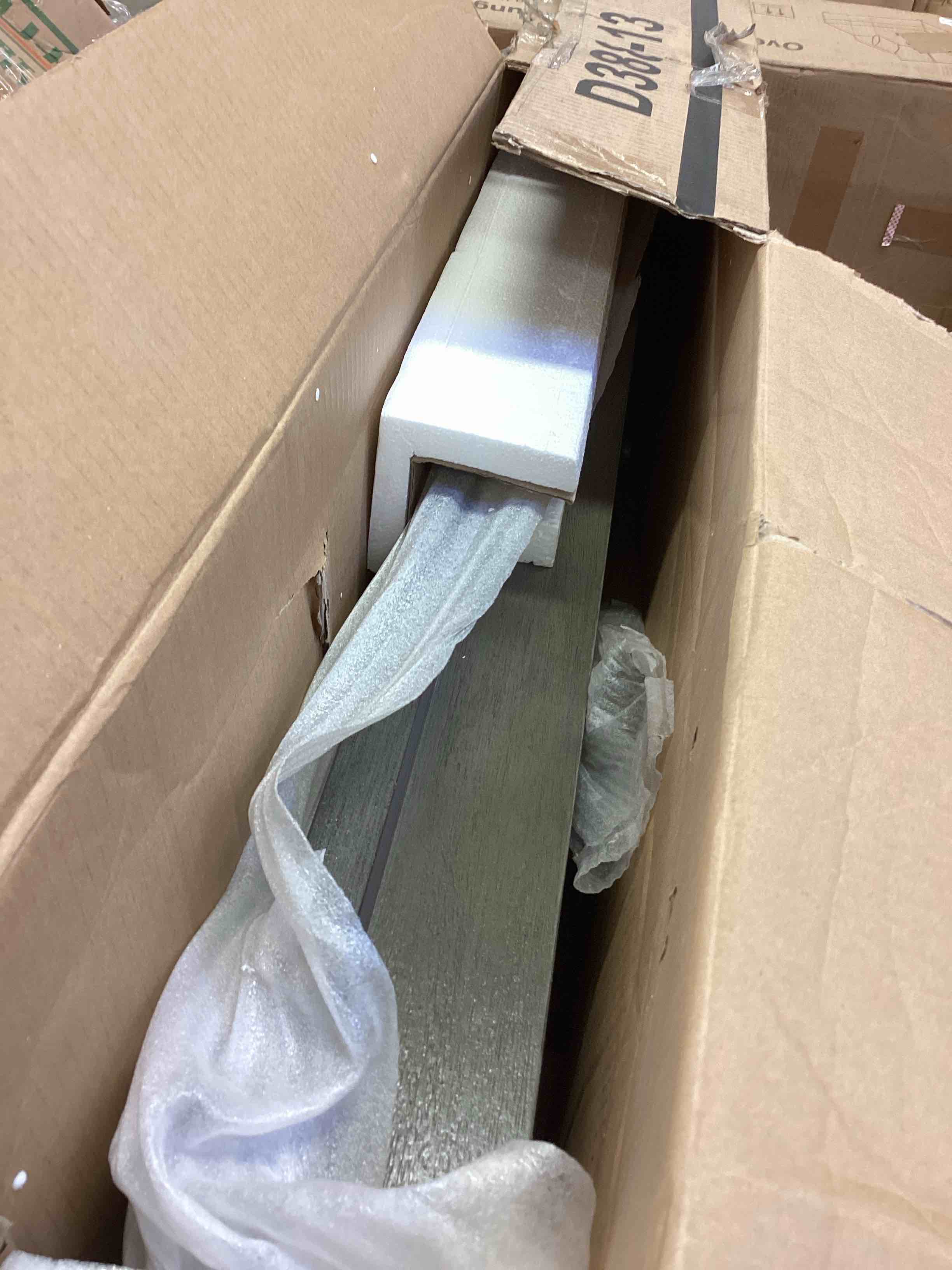 Condition photo showing New/Like New for signature design by ashley caitbrook rustic counter height dining table with storage, dark gray