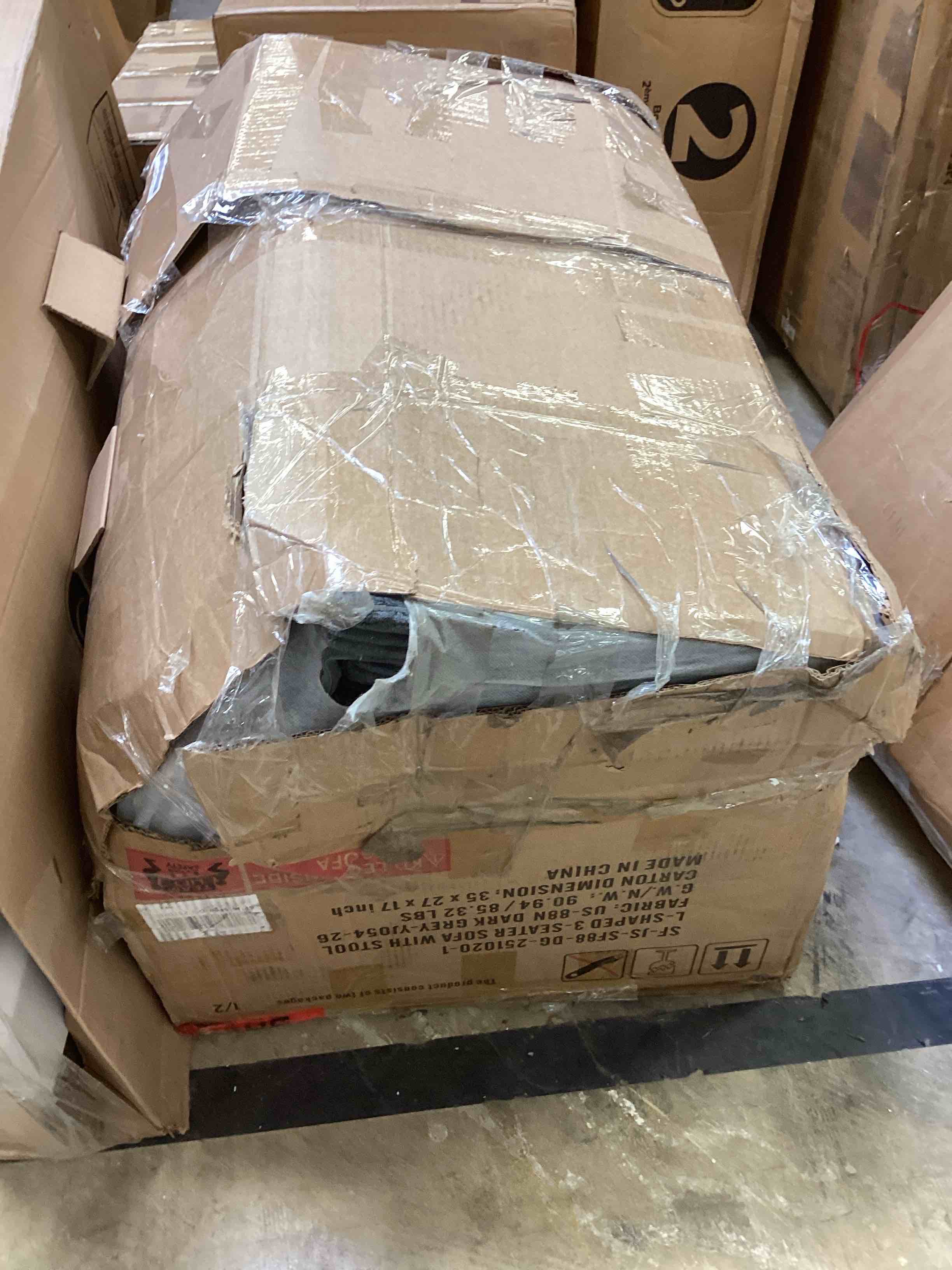 Condition photo showing Good Condition for walsunny l-shaped 79" convertible sectional sofa couch with removable pillows (incomplete one box only)