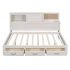( incomplete - box #1 only) Merax Full Size Wooden Daybed Bed Frame with 3 Storage Drawers,Headboard with Shelf,A Set of Sockets, white