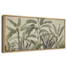 signford extra large framed canvas print wall art tropical corn plant botanical illustrations modern art calm warm for living room, bedroom, office