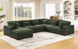 arliz 7 piece 144” wide reversible modular corner sectional ,green (incomplete one box only)