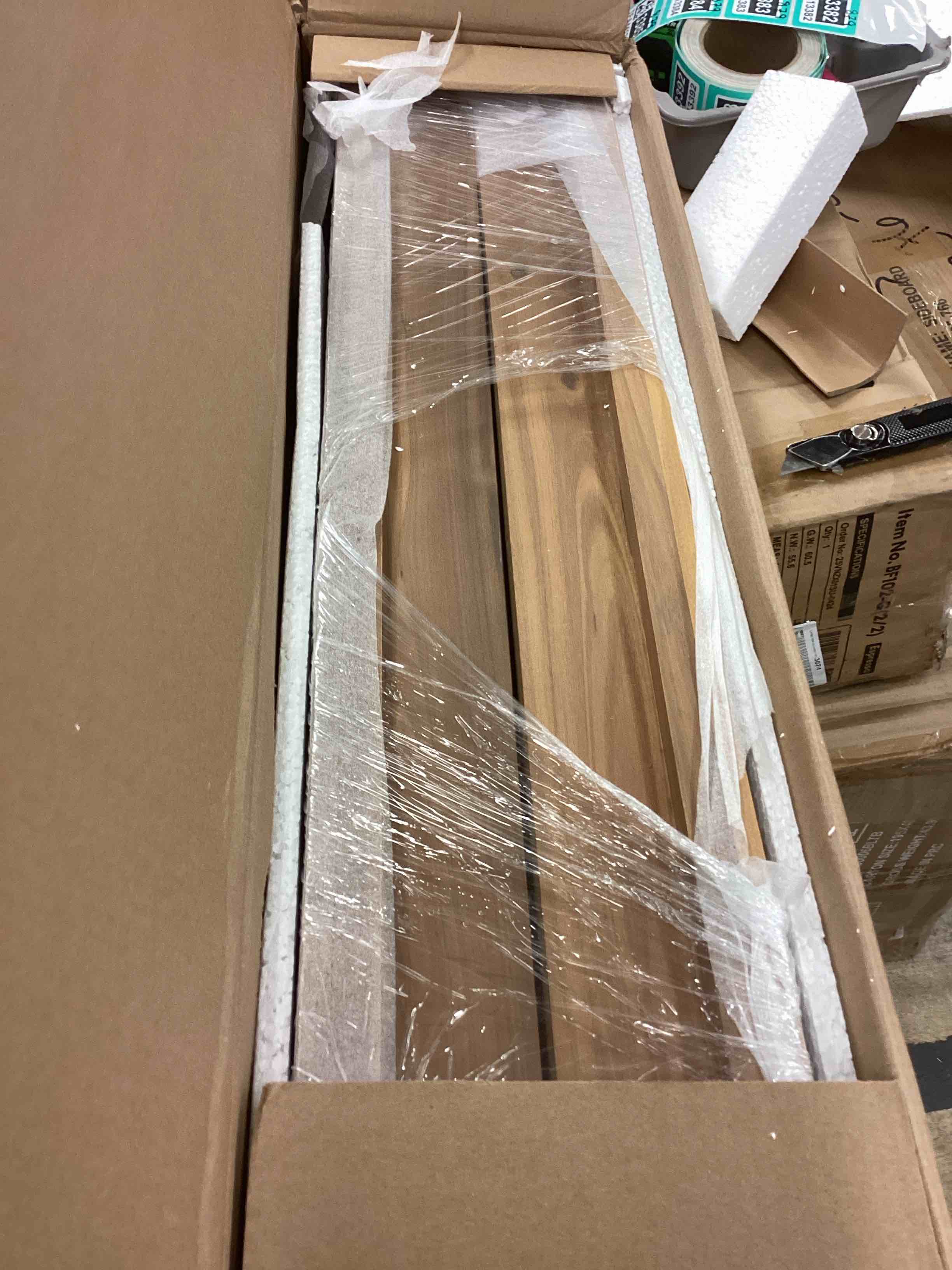 Condition photo showing New/Like New for outdoor dining table ,brushed light teak 