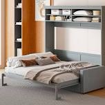 queen murphy bed, gray n708p308449e (incomplete one box only)