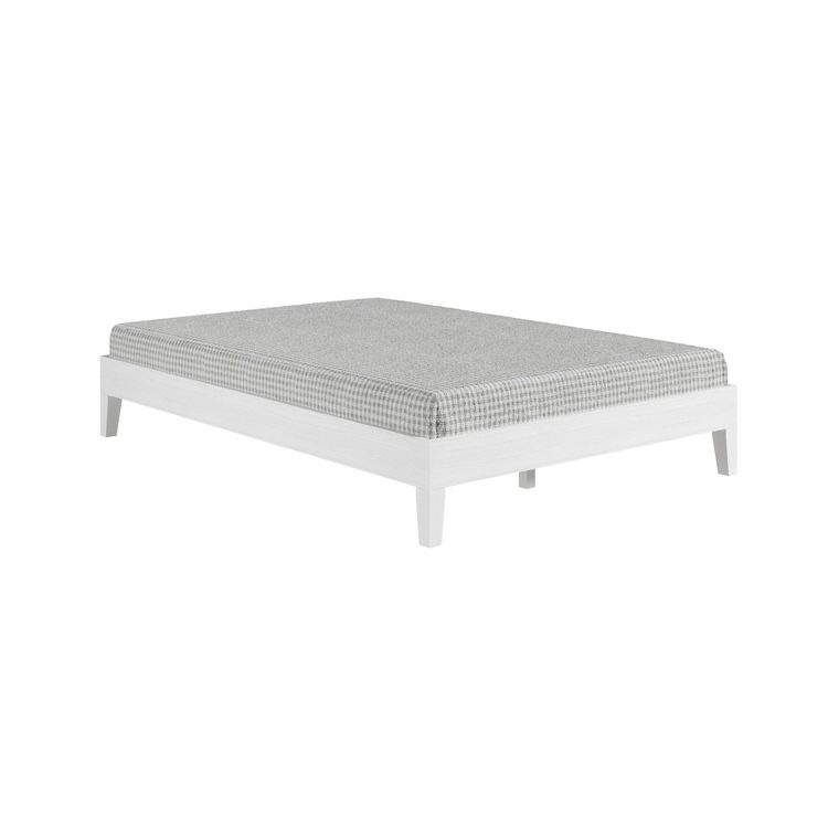 52011-FL-50 Full solid wood platform bed frame white 