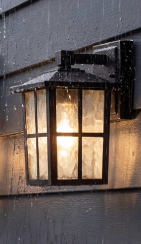 KDG Outdoor Waterproof Patio Wall Light Fixtures, Black E26 Socket Exterior Lanterns with Tempered Glass, Modern Wall Mounted Lamp Suitable (SIMILAR)