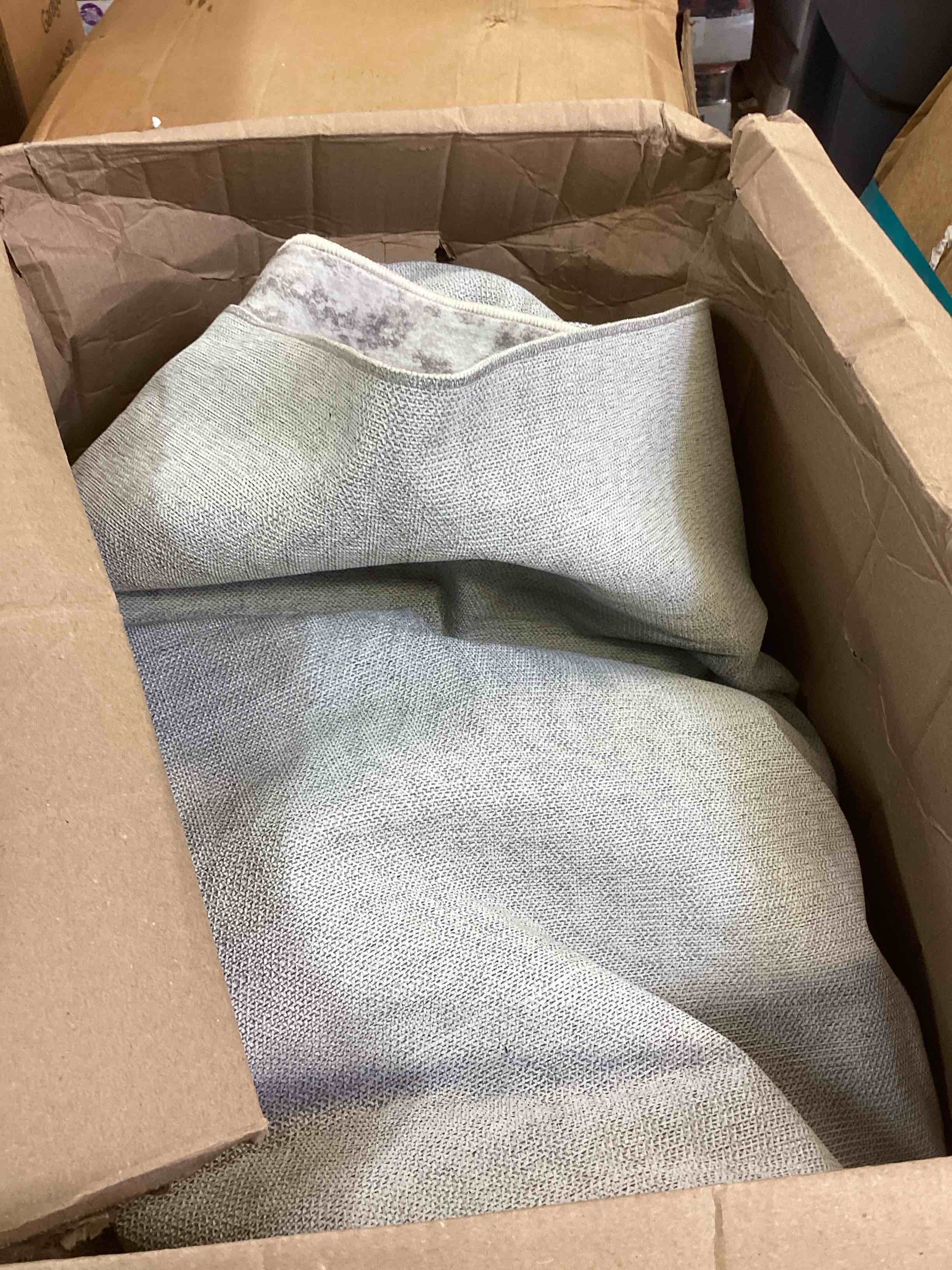 Condition photo showing As Is for 10x14 area rugs living room: washable non slip soft abstract beige rugs for bedroom dining deor, low pile stain resistant indoor carpet for farmhouse nursery office kid & pet friendly