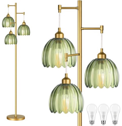gold floor lamp for living room,bedroom,mid century modern standing lamp bras