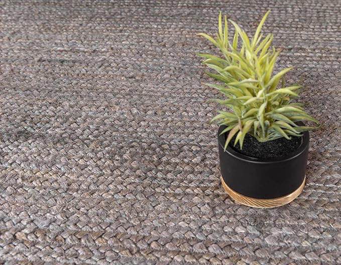 Condition photo showing Good Condition for unique loom braided jute collection area rug - dhaka