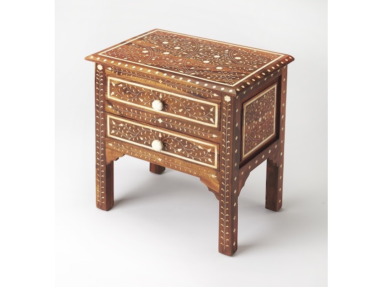 TEAK WOOD & BONE SIDE TABLE 3888338