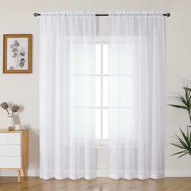 moutian wind window sheer curtains set of 2 52 x 96 inch, white