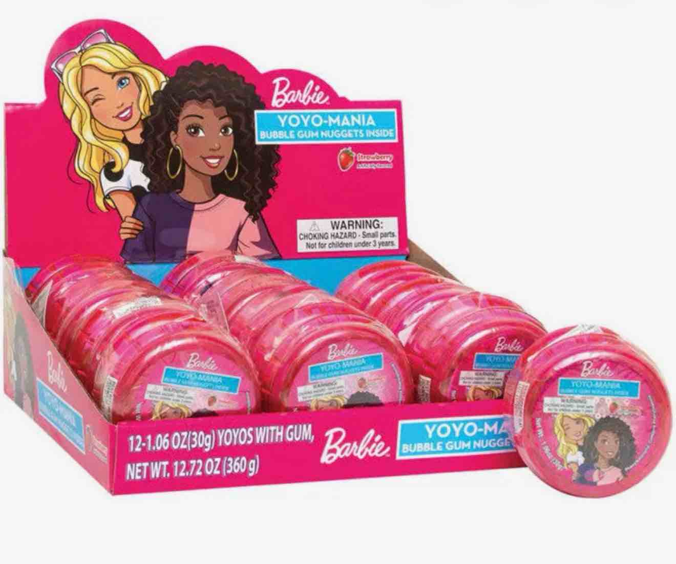 Barbie YoYo-Mania Gum Filled Candy  1.06 Ounce - 12 Count Display Box