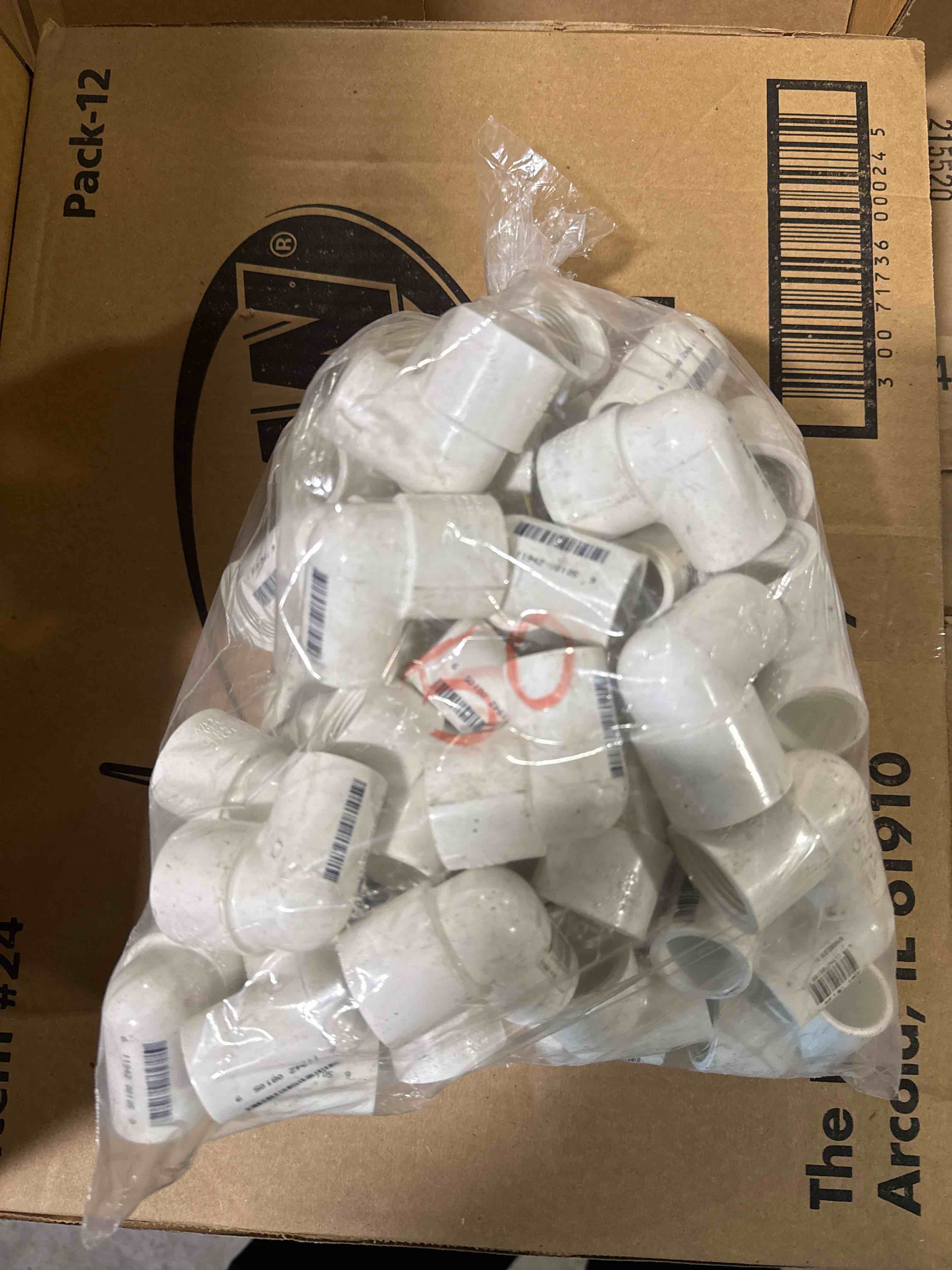 lot of 50 charlotte pipe 1/2x3/4 sxfip red elbow pvc 02301 2400ha