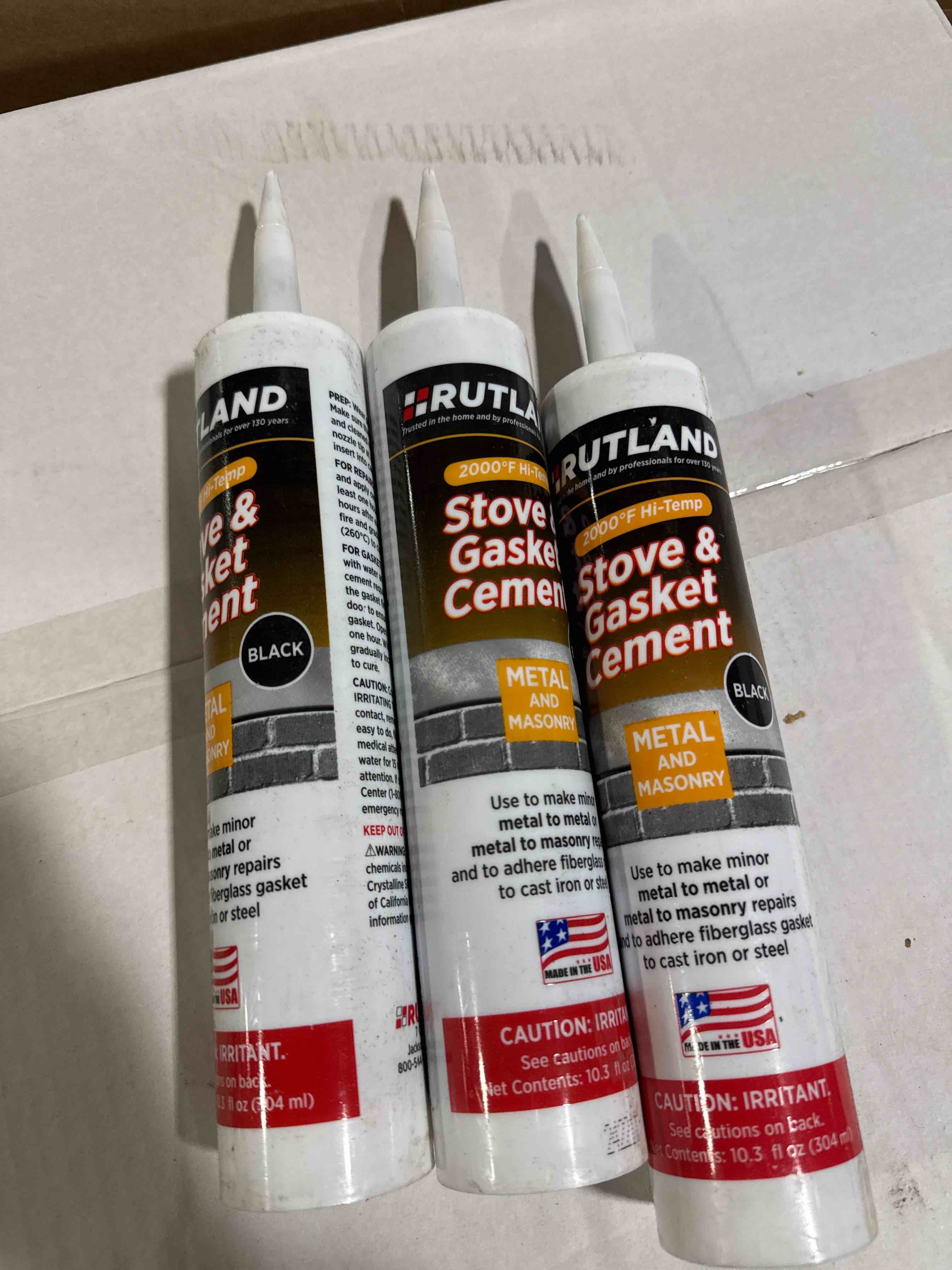 Condition photo showing New/Like New for rutland stove and gasket cement 10.3 oz