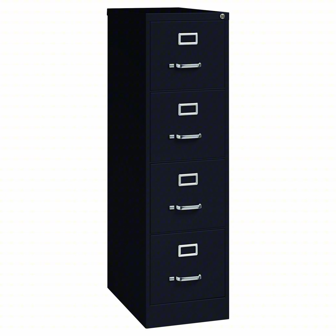 hirsh 25 in deep 4 drawer vertical letter file cabinet in black