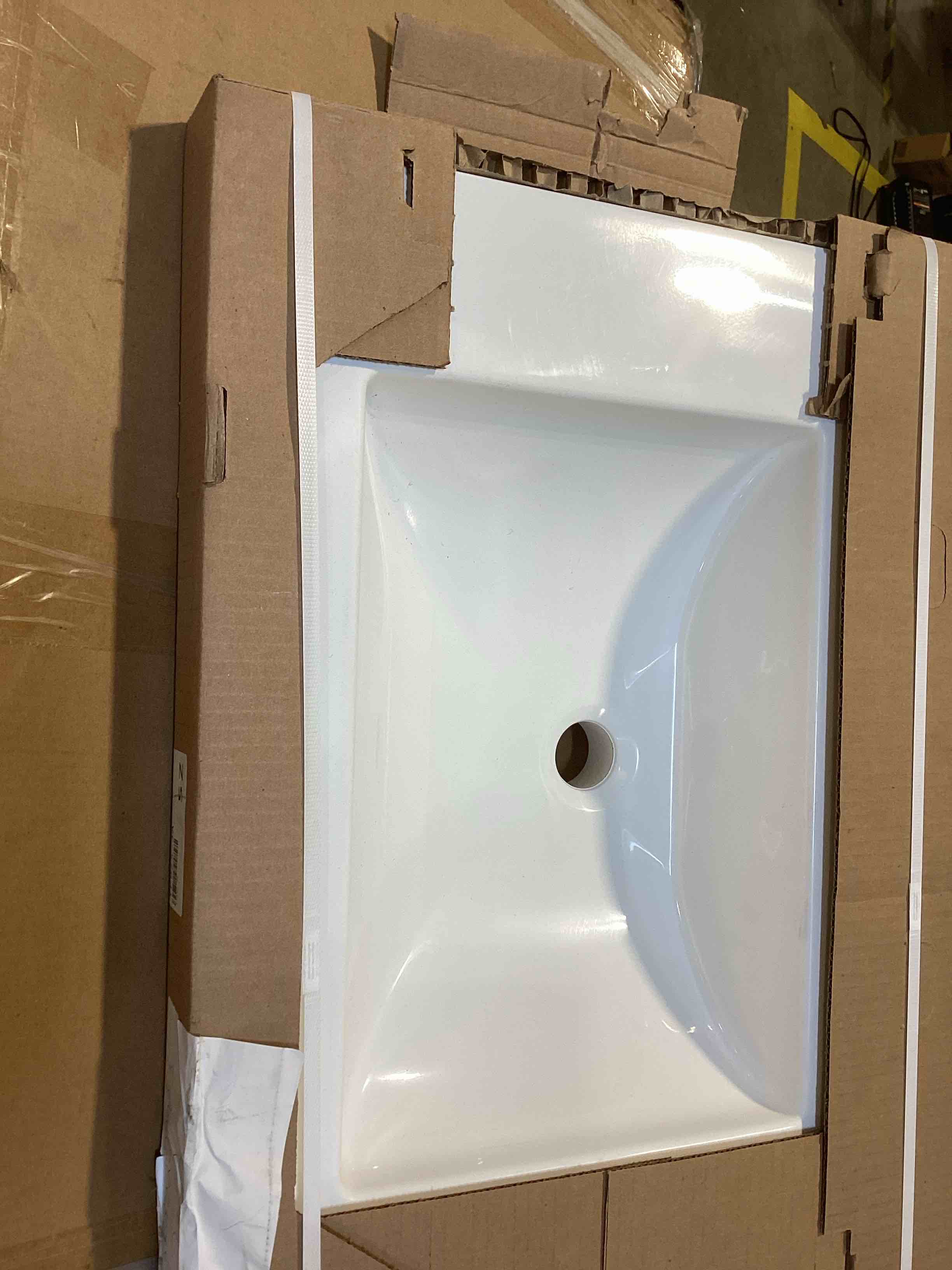 Condition photo showing As Is for style selections davies 36-in white single sink 