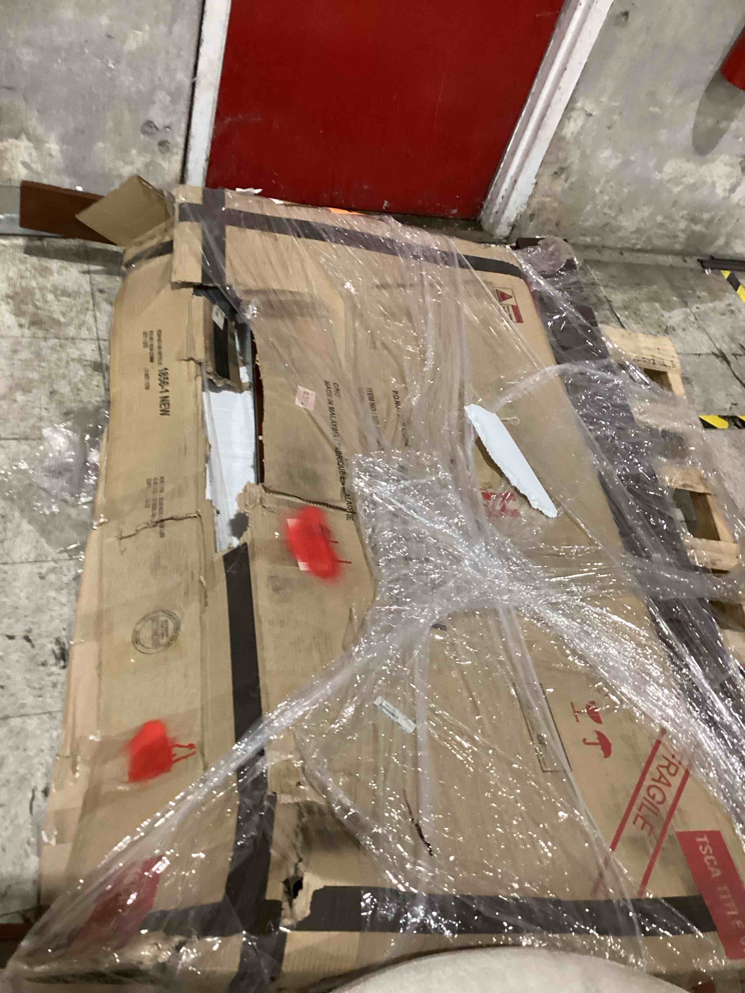 Condition photo showing As Is for similar incomplete queen-size bed set